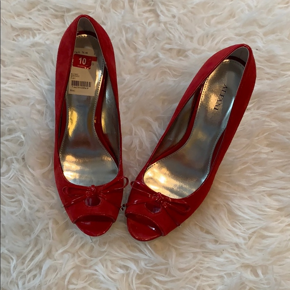 Red suede shoes